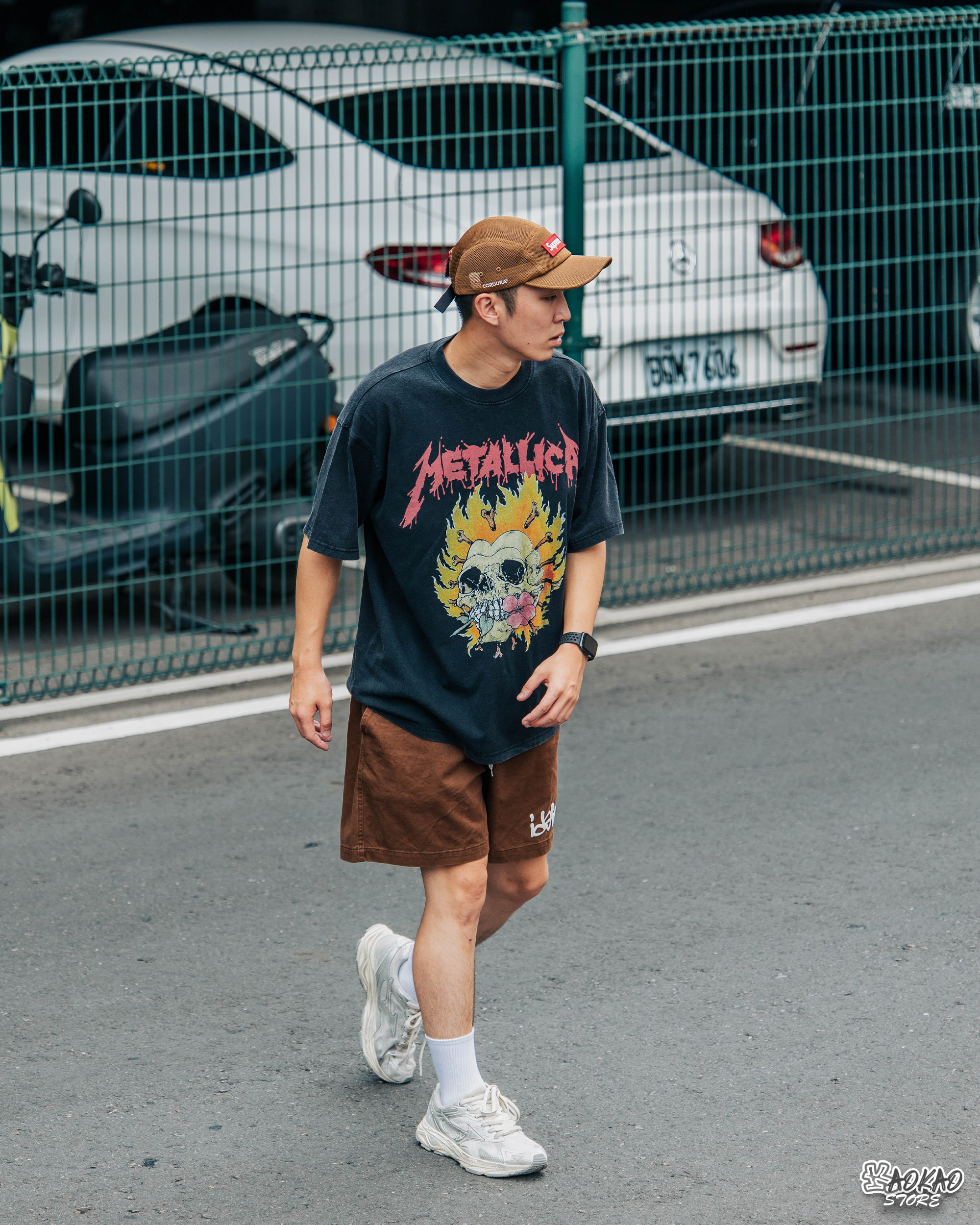 水洗復古 潮牌 短袖T恤 玫瑰骷髏 Metallica【xianshifan】