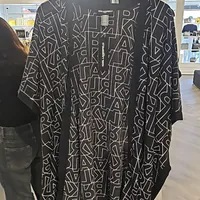 [S] KARL LAGERFELD ALL OVER LOGO LONG CARDIGAN,BLACK, L4WC7589-BLK [FINAL SALE] (SKL1073)