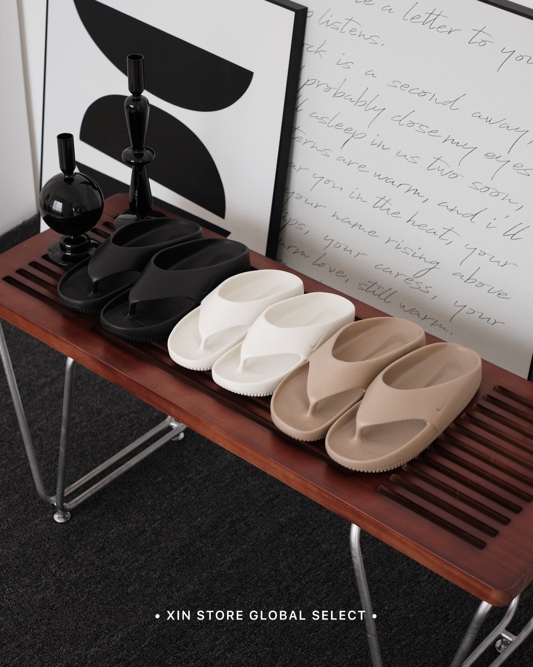 【現貨】Nike Calm Flip Flop Black White 防水 休閒 夾腳拖 拖鞋