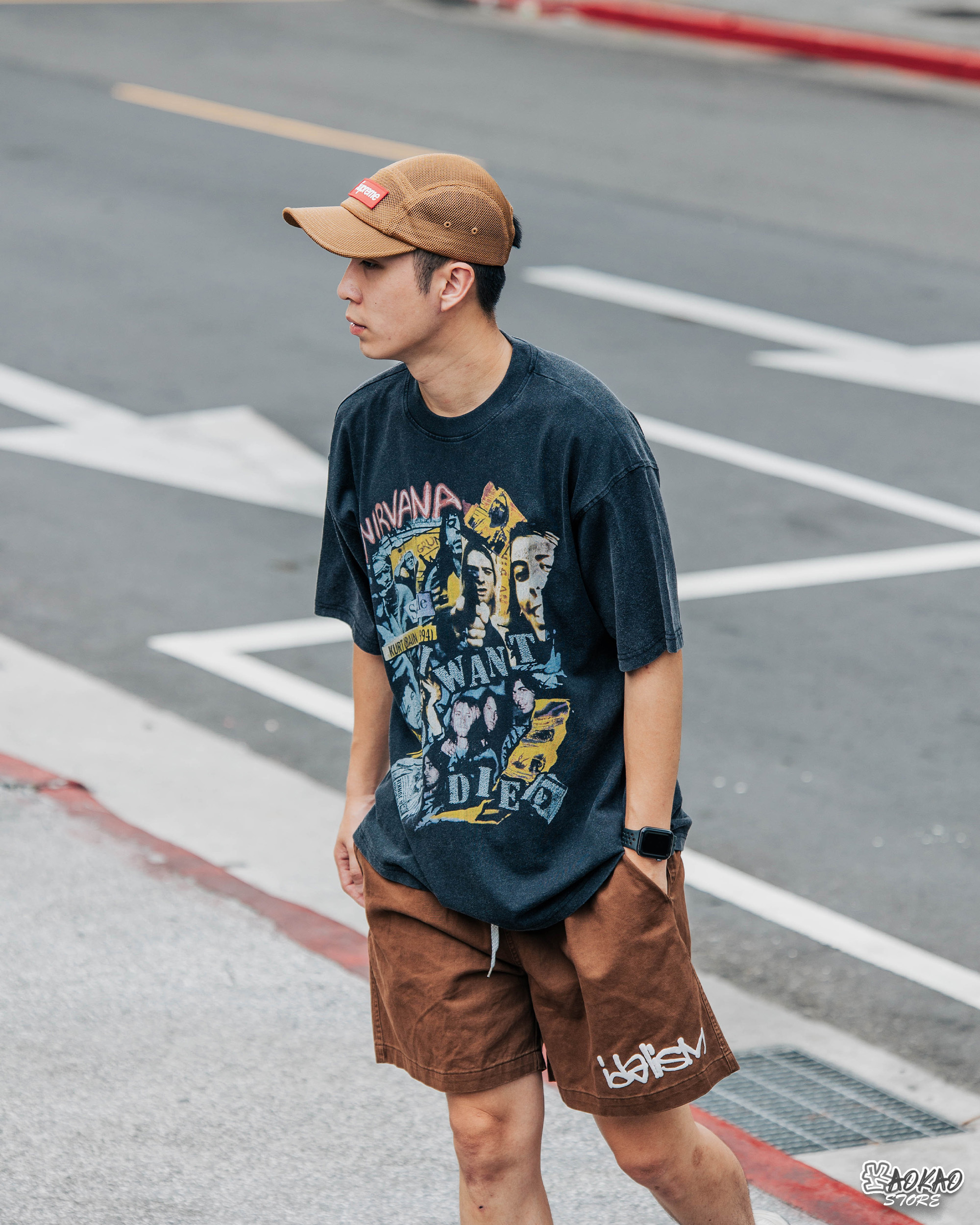 水洗復古 潮牌 短袖T恤 Kurt COBAIN 傳奇樂隊T【xianshifan】