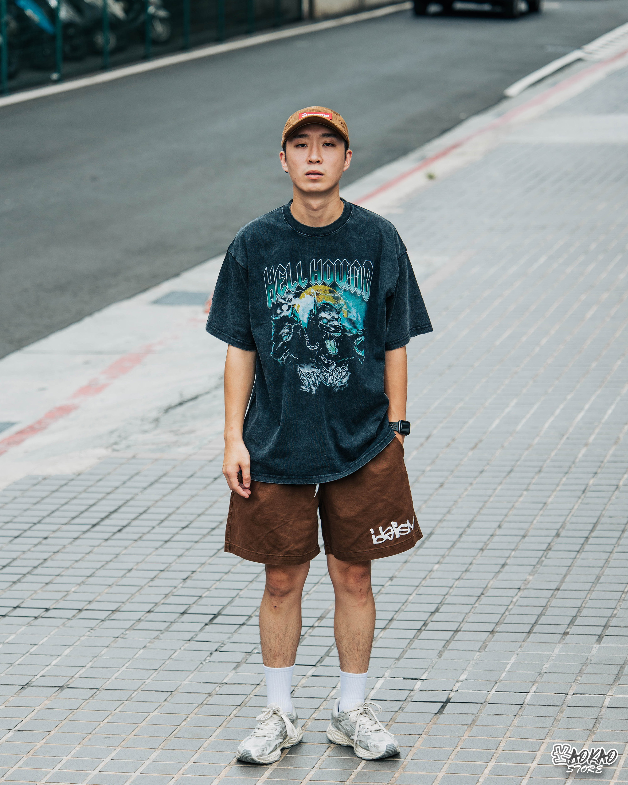 水洗復古 潮牌 短袖T恤 地獄三頭犬【xianshifan】