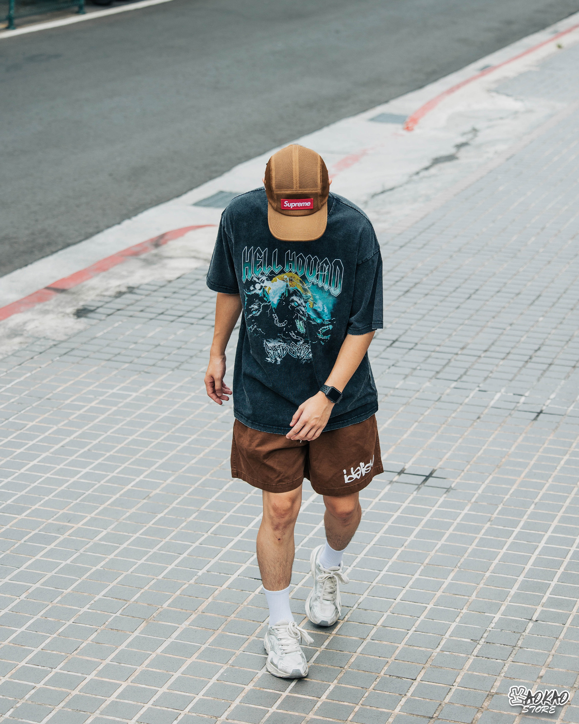 水洗復古 潮牌 短袖T恤 地獄三頭犬【xianshifan】