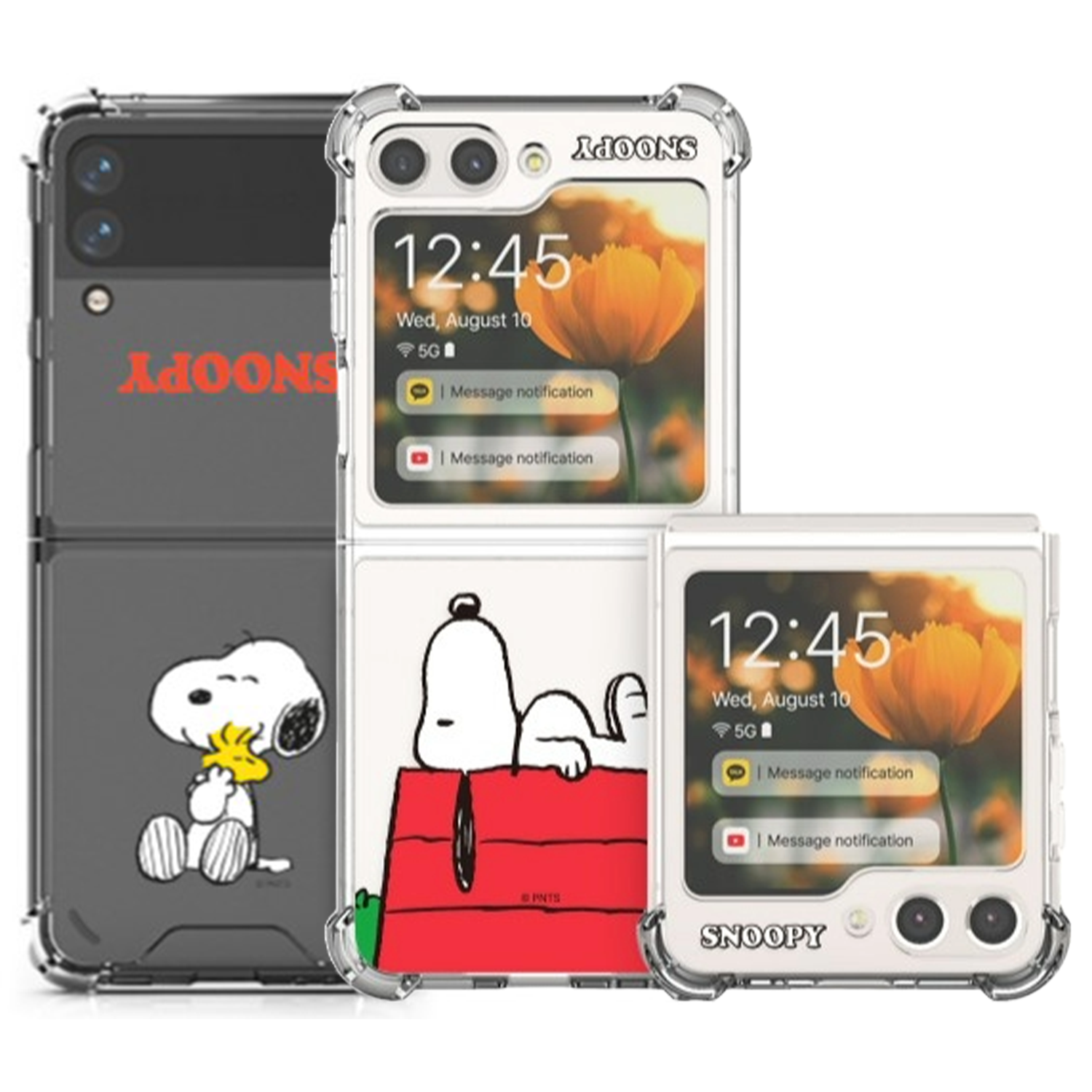 Snoopy - Clear Hard Case - 防撞透明手機保護硬殼 Samsung Flip TY