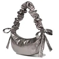 [S] MARK GONZALES WHAT IT ISN'T WOMEN'S RIBBON SHIRRING MINI BAG,GRAY, MG2401BG05-GR (SMG31)