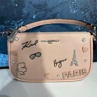 [S] KARL LAGERFELD LH41U9DE MAYBELLE DEMI CATE PINS SHOULDER BAG,ROSE SMOKE, 196788678545 (SKL1078)