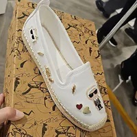 [S] KARL LAGERFELD MICHAELA CATE PINS ESPADRILLE,WHITE, KL134024-WHT (SKL1079)