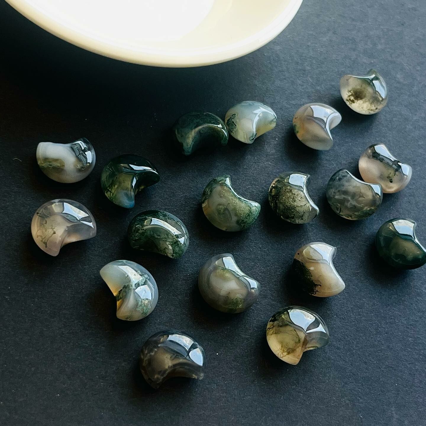 [原石] 冰種水草瑪瑙 迷你月亮