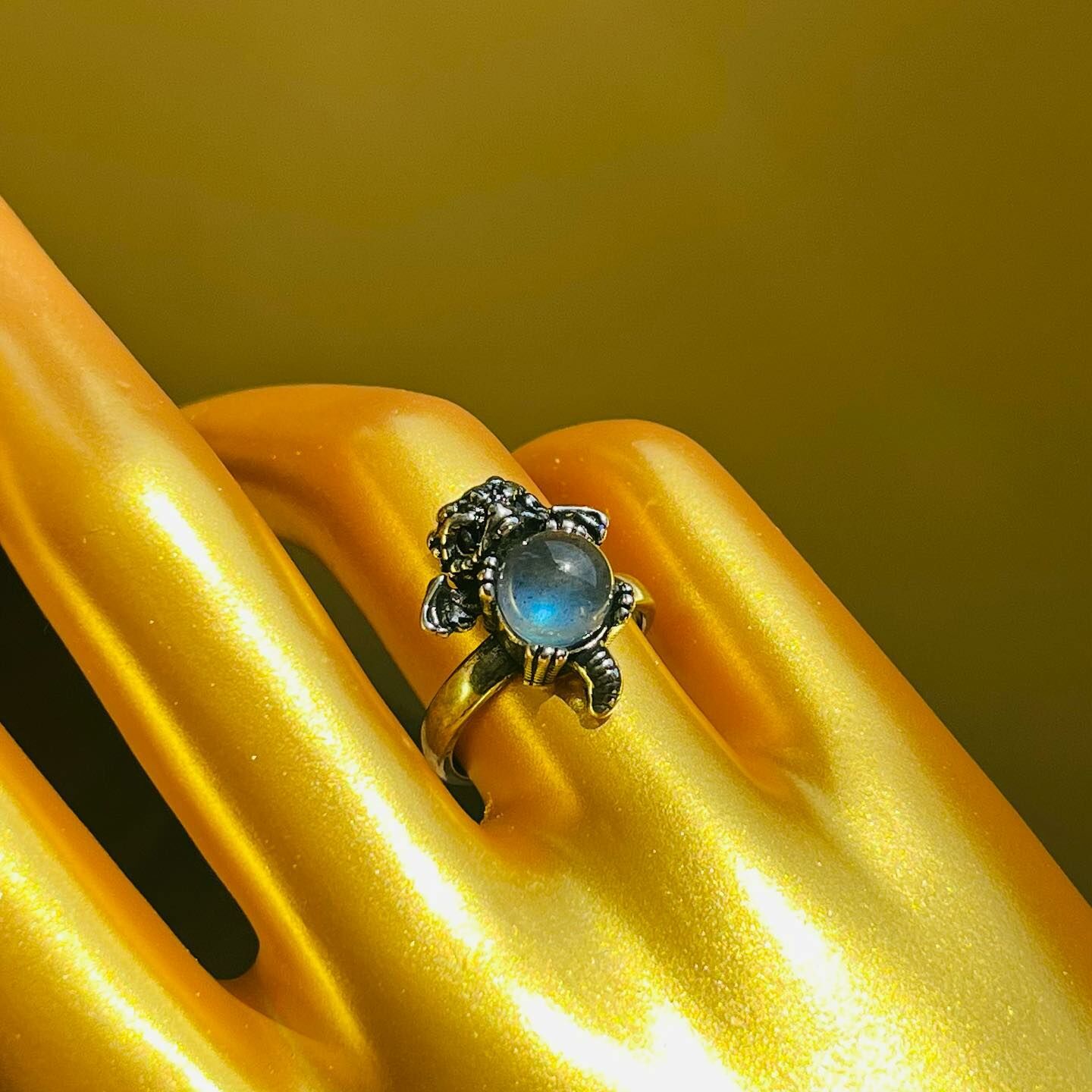 [原石] 拉長石 戒指 小飛龍造型