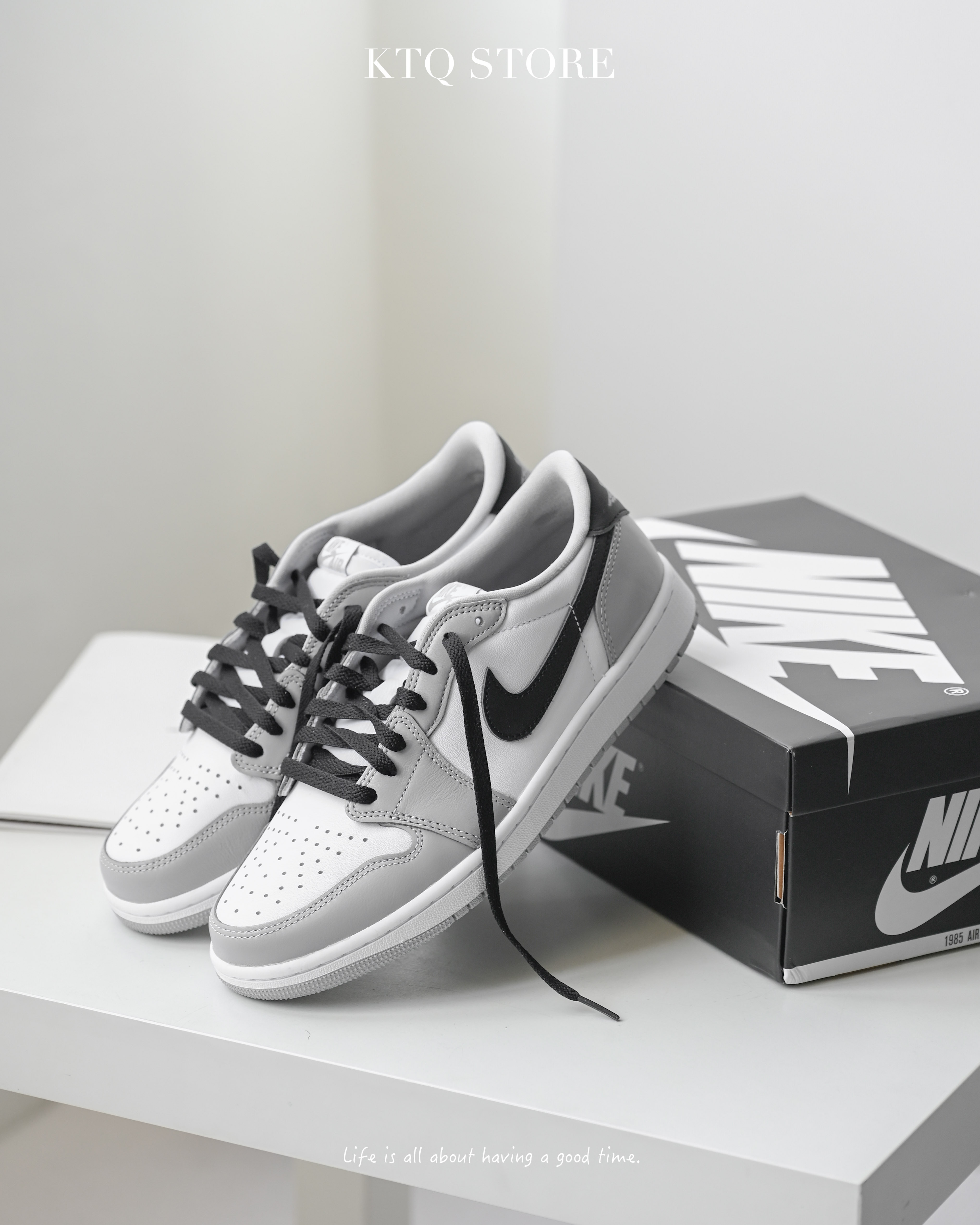 KTQ STORE ‧ Nike Air Jordan 1 Low OG "Baron" 灰黑 CZ0790-110