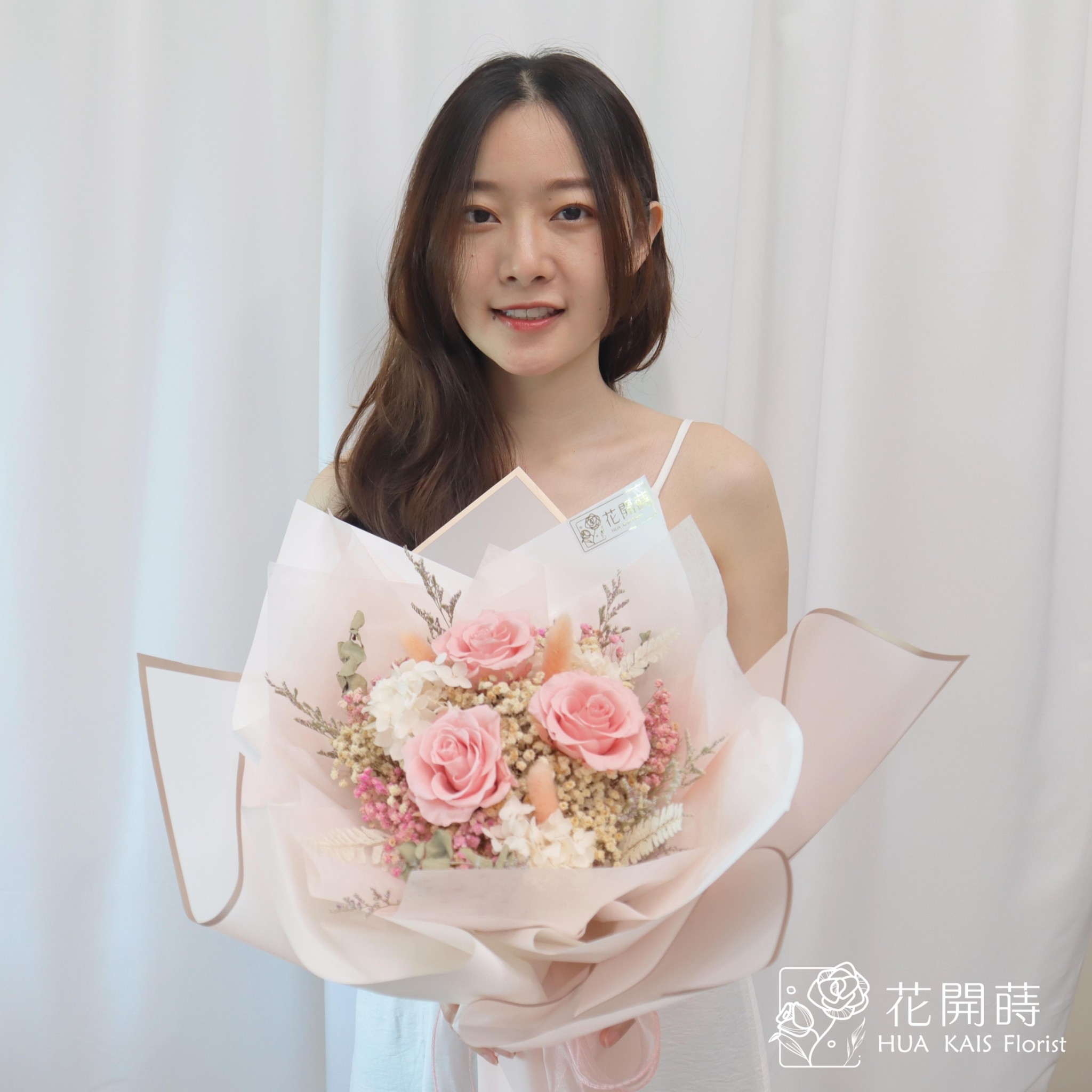 永生花束|粉色戀人(M)|告白花束|求婚花束|情人節花束|紀念日花束|永生花|畢業花束|儀式感|紀念日