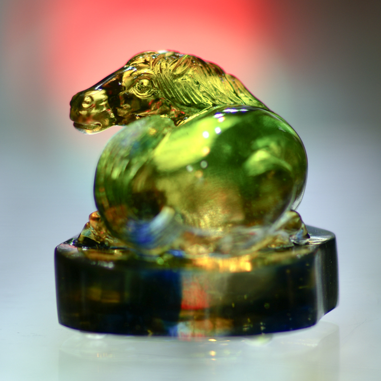 鹿港窯禮品館│琉璃 馬 擺飾 文鎮 馬上翻身 桌面工藝品 開業開市禮品 辦公室裝飾品