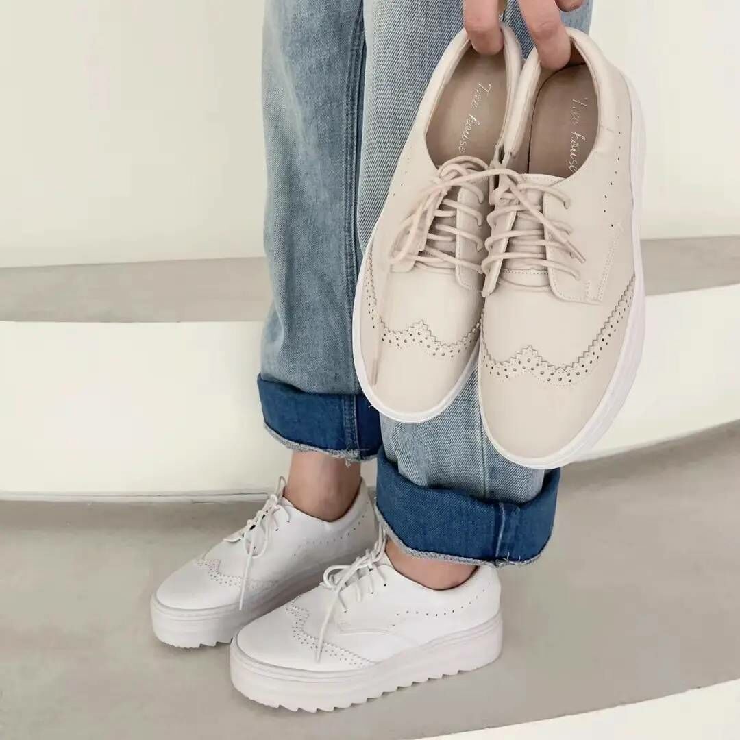 百搭英倫牛皮鬆糕鞋