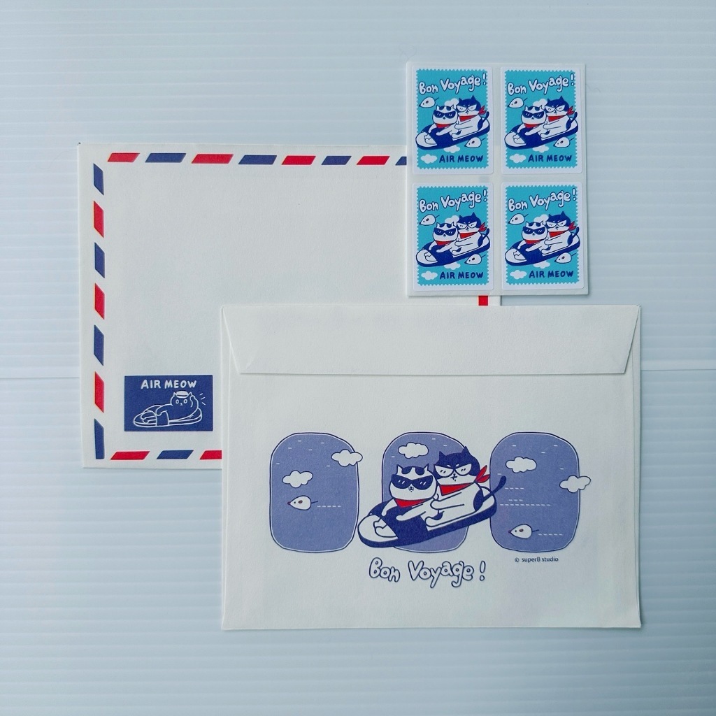 Bon Voyage 一路順風  信封+貼紙組｜superB studio