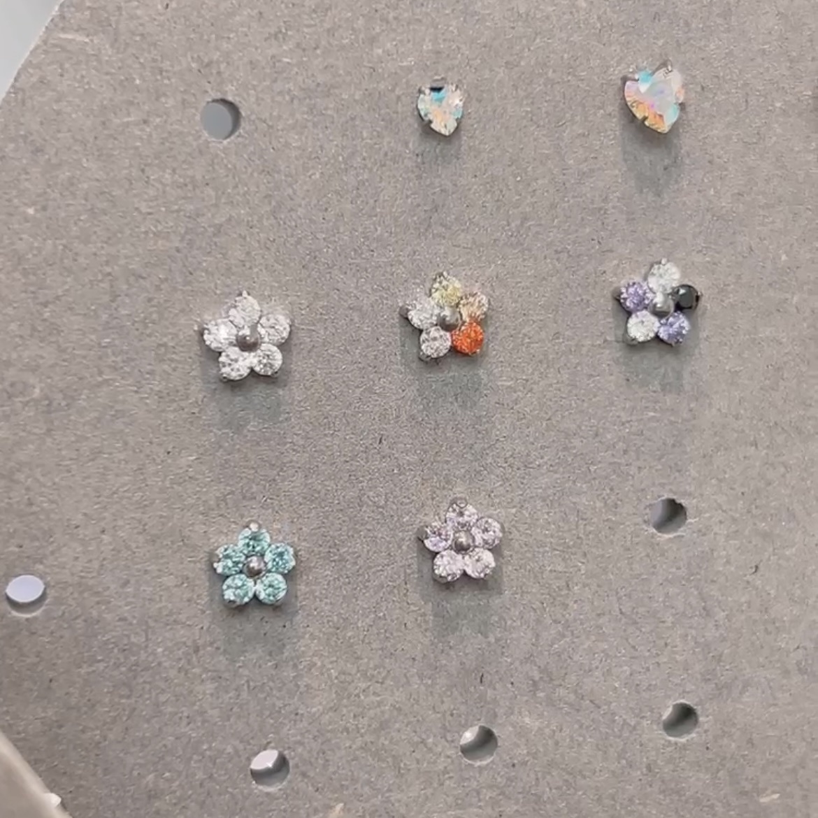 多色花花彎針耳環 [G23 Titanium]