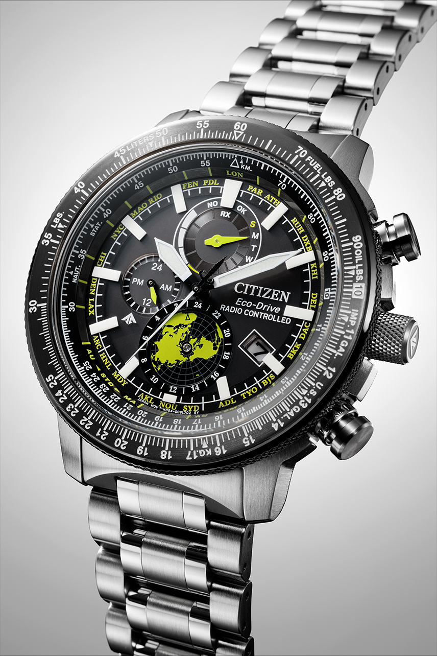 萬年鐘錶 - Citizen 星辰錶  飛行滑尺光動能電波萬年曆男錶  BY3006-53E  錶徑46MM