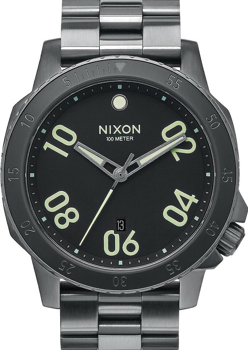 萬年鐘錶 - NIXON  尼克森 RANGER   全黑簡約款不鏽鋼休閒男錶 A506-1418 錶徑44MM