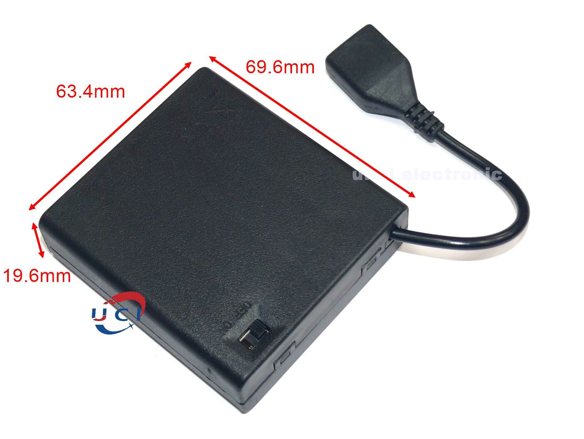 【UCI電子】 (二V-4)  3號4節帶USB電池座 帶蓋帶開關 3號4節帶USB電池盒