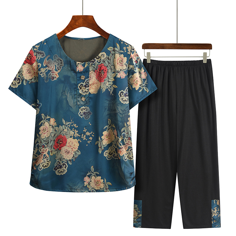 熱推老年人短袖套裝( L-4XL碼 1號色）【下單後請聯絡客服確認發貨尺碼】