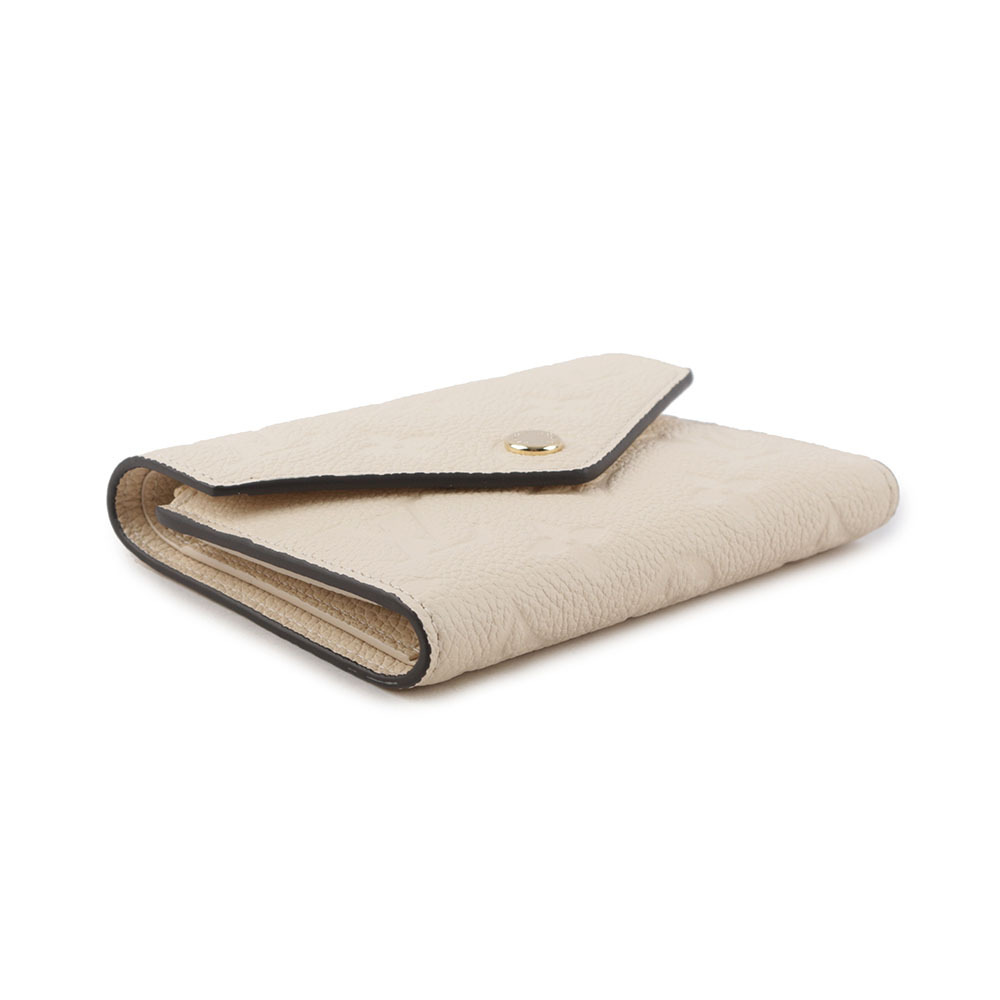 【Louis Vuitton / LV】Monogram VICTORINE牛皮壓印零錢袋短夾(奶油色) M82344