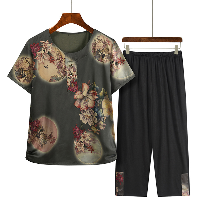 熱推老年人短袖套裝( L-4XL碼 7號色）【下單後請聯絡客服確認發貨尺碼】