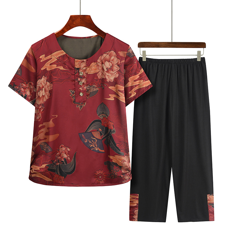 熱推老年人短袖套裝( L-4XL碼 9號色）【下單後請聯絡客服確認發貨尺碼】