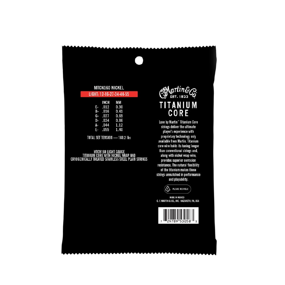 Martin Martin / Titanium Core MTCN160 鈦金屬芯頂級民謠吉他弦 第 2 張圖片｜三峽吉他 / Bass