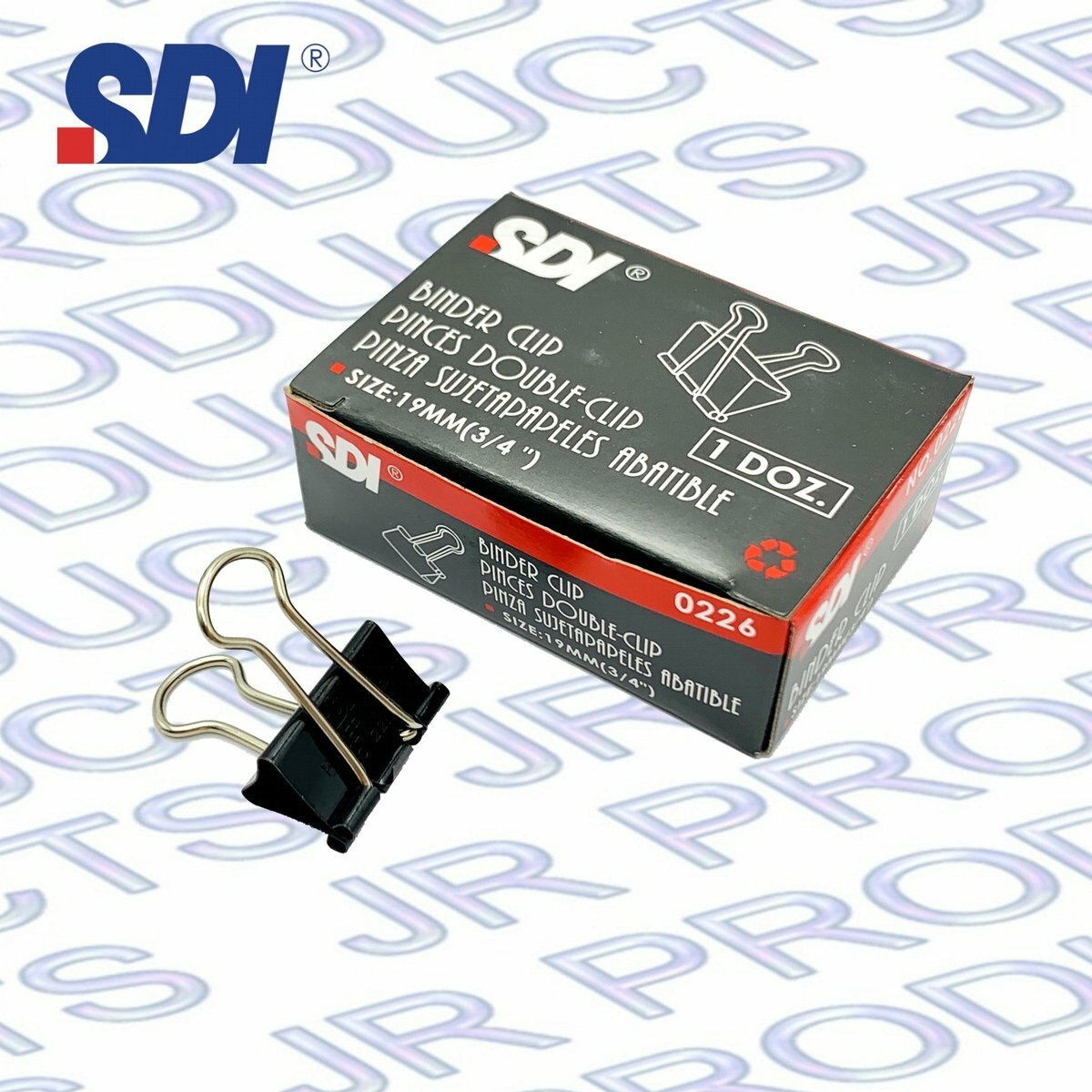 SDI - 台灣手牌 3/4寸黑色長尾夾 (12個裝) #0226