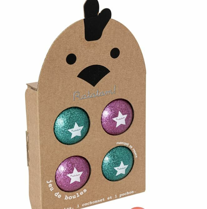 RATATAMKIDS 滾球遊戲球組 Glitter ball game – Pink and green