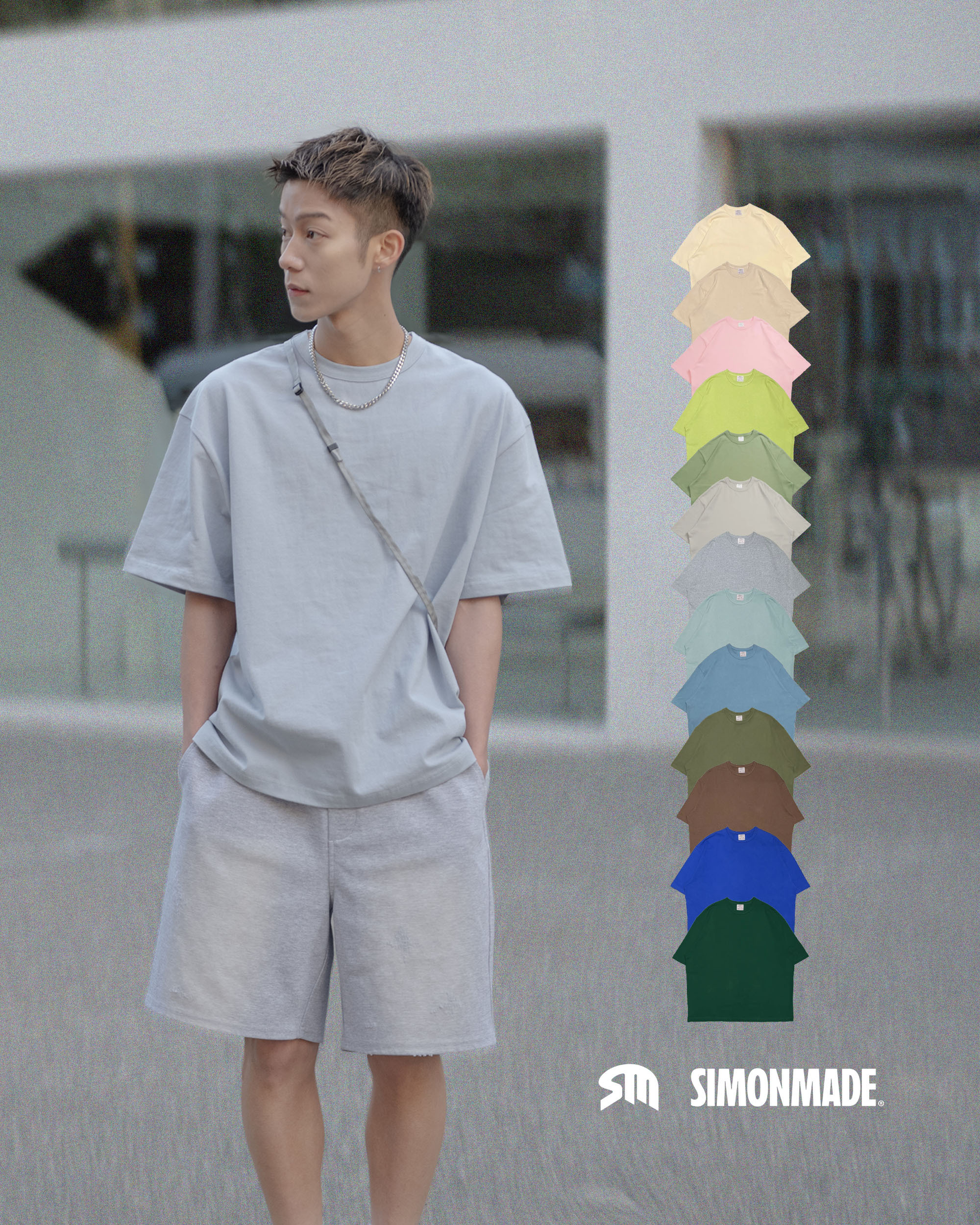 SIMON MADE TS-001 招牌 定番 重磅 五分 寬袖 上衣 短T