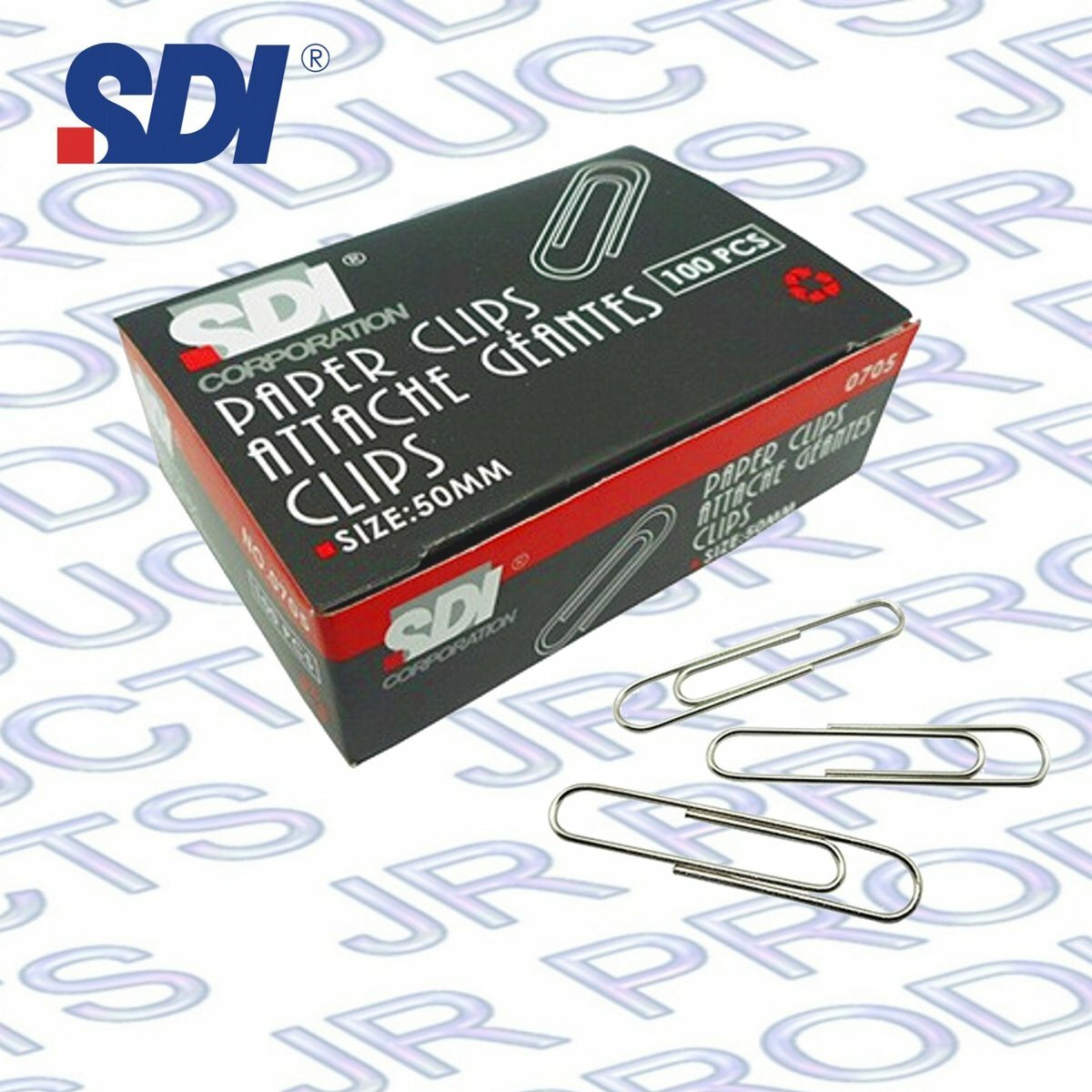 SDI - 台灣手牌 50mm 銀色珍寶萬字夾 (100個裝) #0705