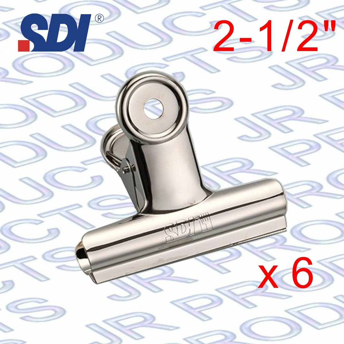 SDI - 台灣手牌 圓型2-1/2寸銀鋼夾 (6個裝) #0201