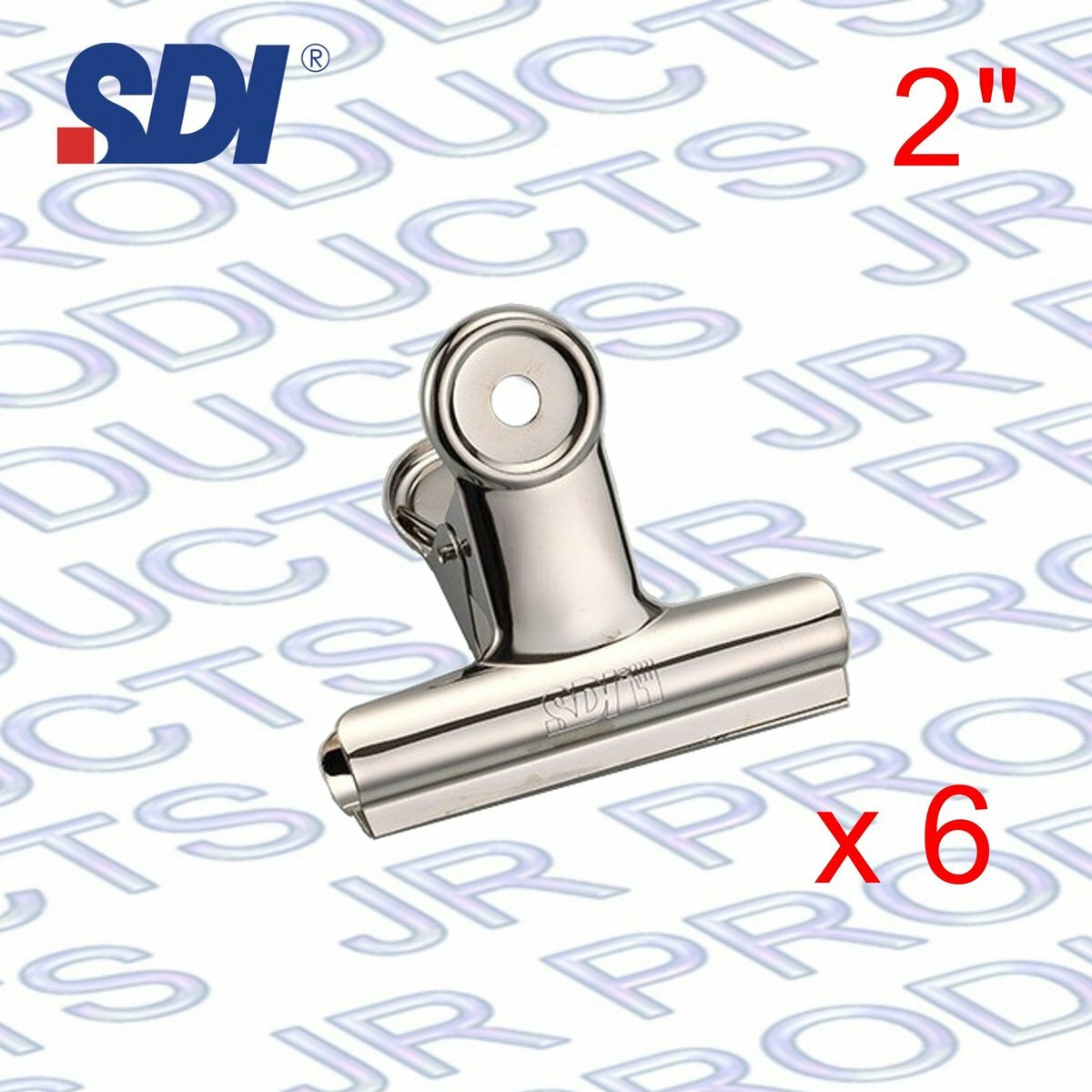 SDI - 台灣手牌 圓型2寸銀鋼夾 (6個裝) #0202