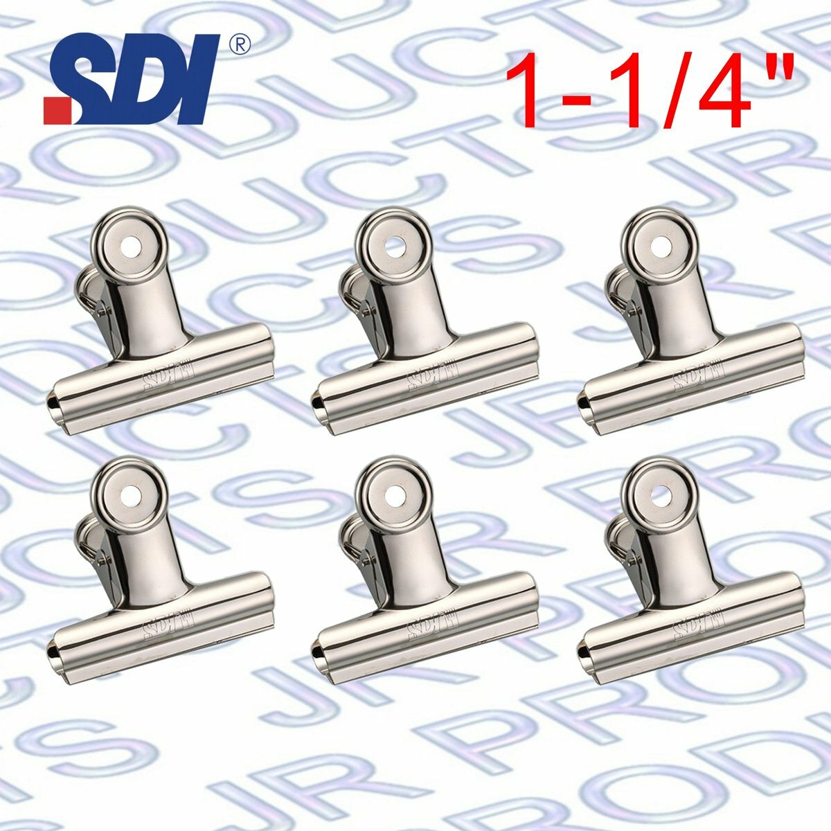 SDI - 台灣手牌 圓型1-1/4寸銀鋼夾 (6個裝) #0204