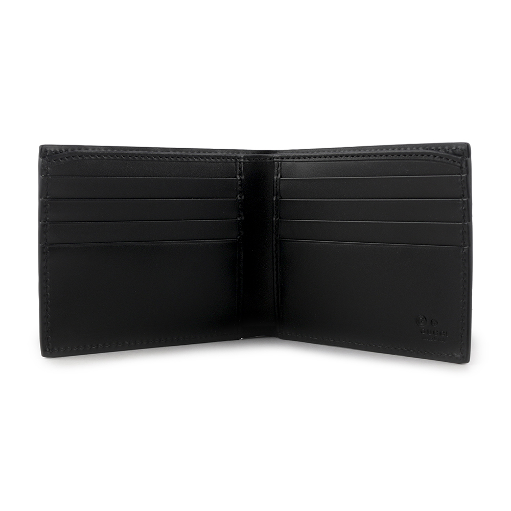【GUCCI】GG Logo 大標誌壓印牛皮對開8卡短夾(黑色) 779836 CWC1N 1000