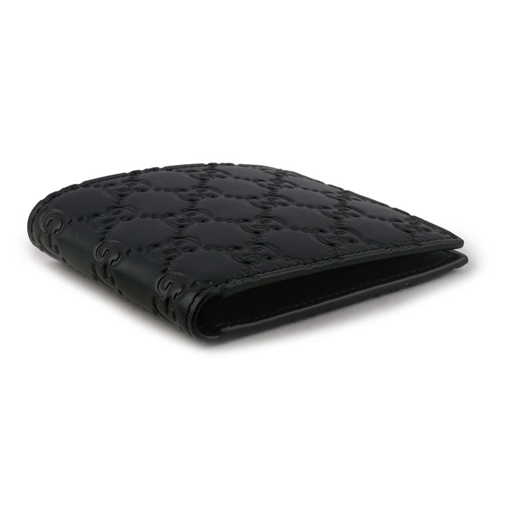 【GUCCI】GG Logo 大標誌壓印牛皮對開8卡短夾(黑色) 779836 CWC1N 1000