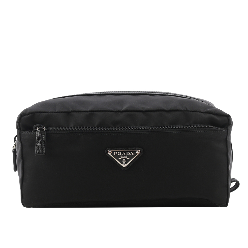 【Prada】三角牌Logo 尼龍多功能萬用包/手拿包
