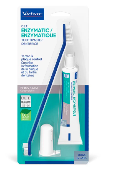 Virbac - 複合酶牙刷牙膏套裝 (雞肉口味) (貓狗適用)
