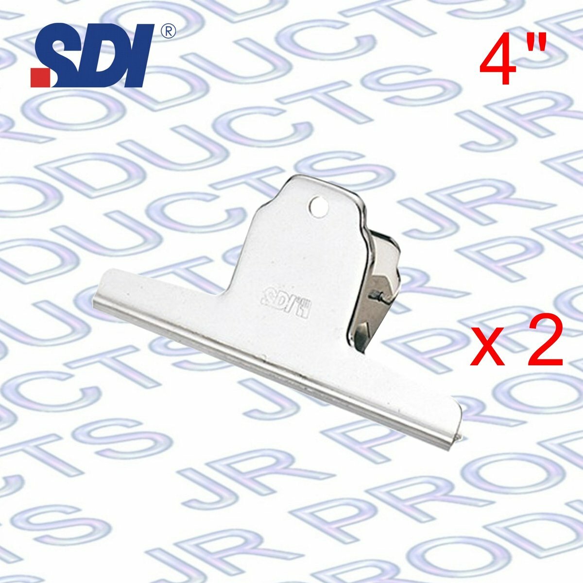 SDI - 台灣手牌 山型4寸銀鋼夾 (2個裝) #0207