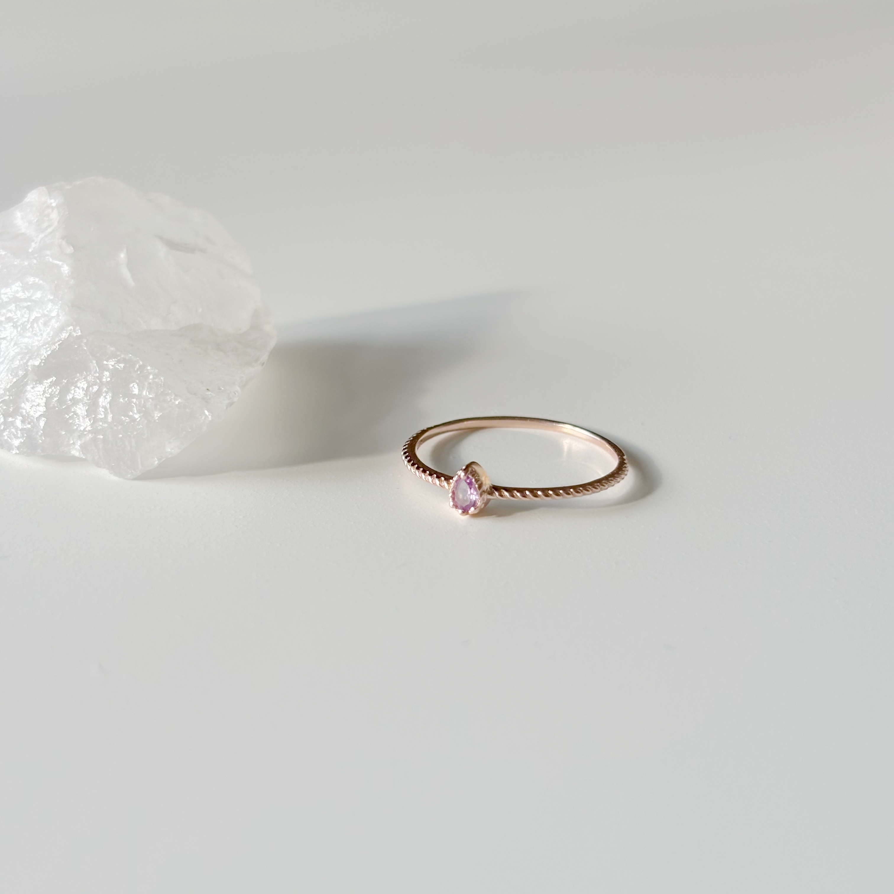 巴洛克水滴紫水晶戒指