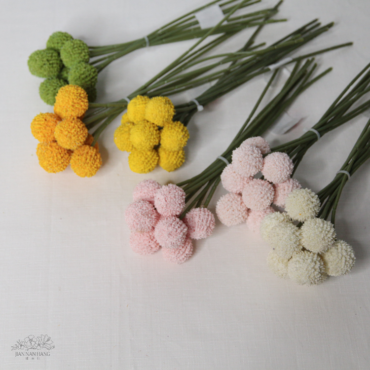 人造花 手扎黃金球 一束9支 6色