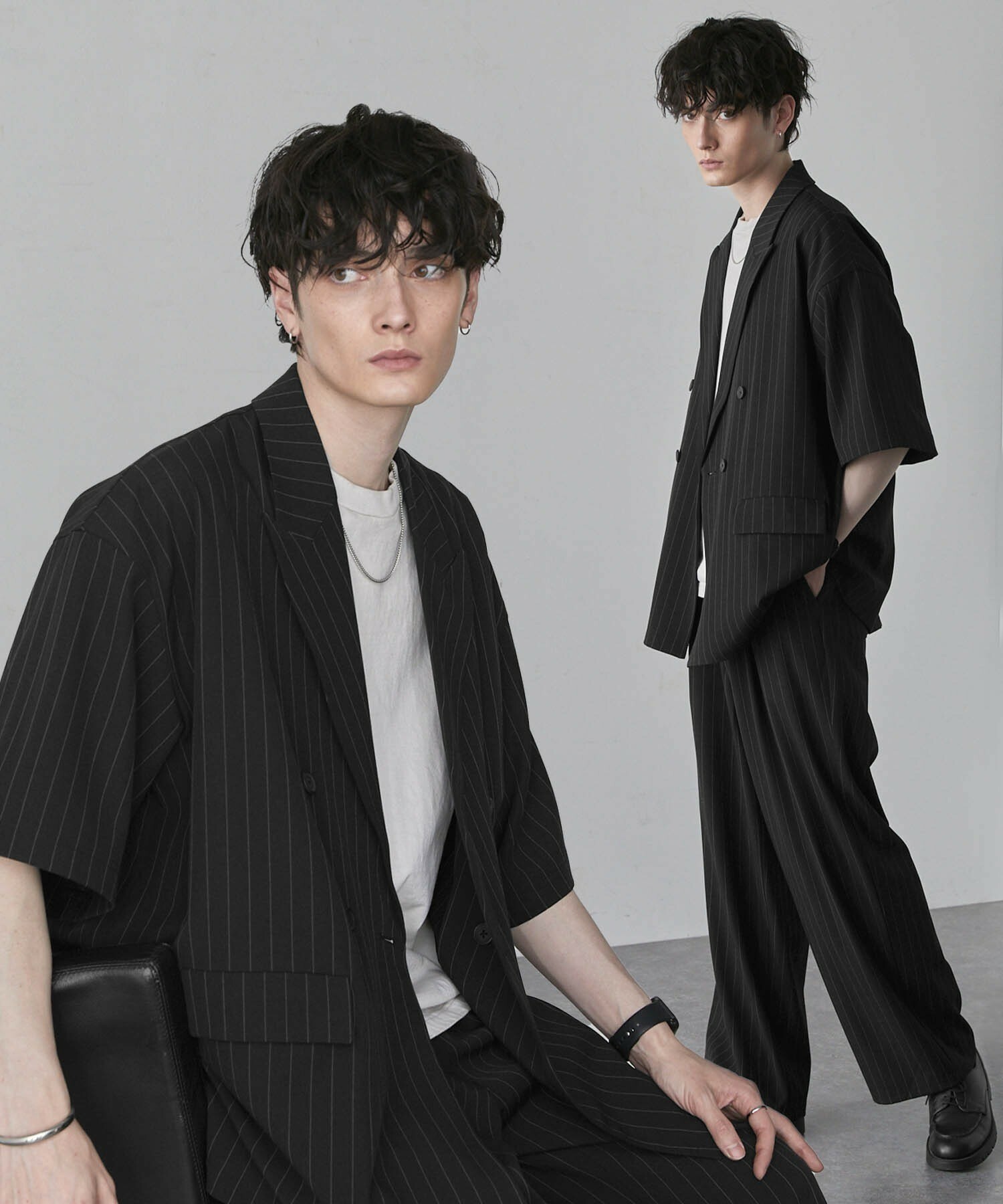 "代購" 日本選品 翻領襯衫 打摺括腿褲 套裝