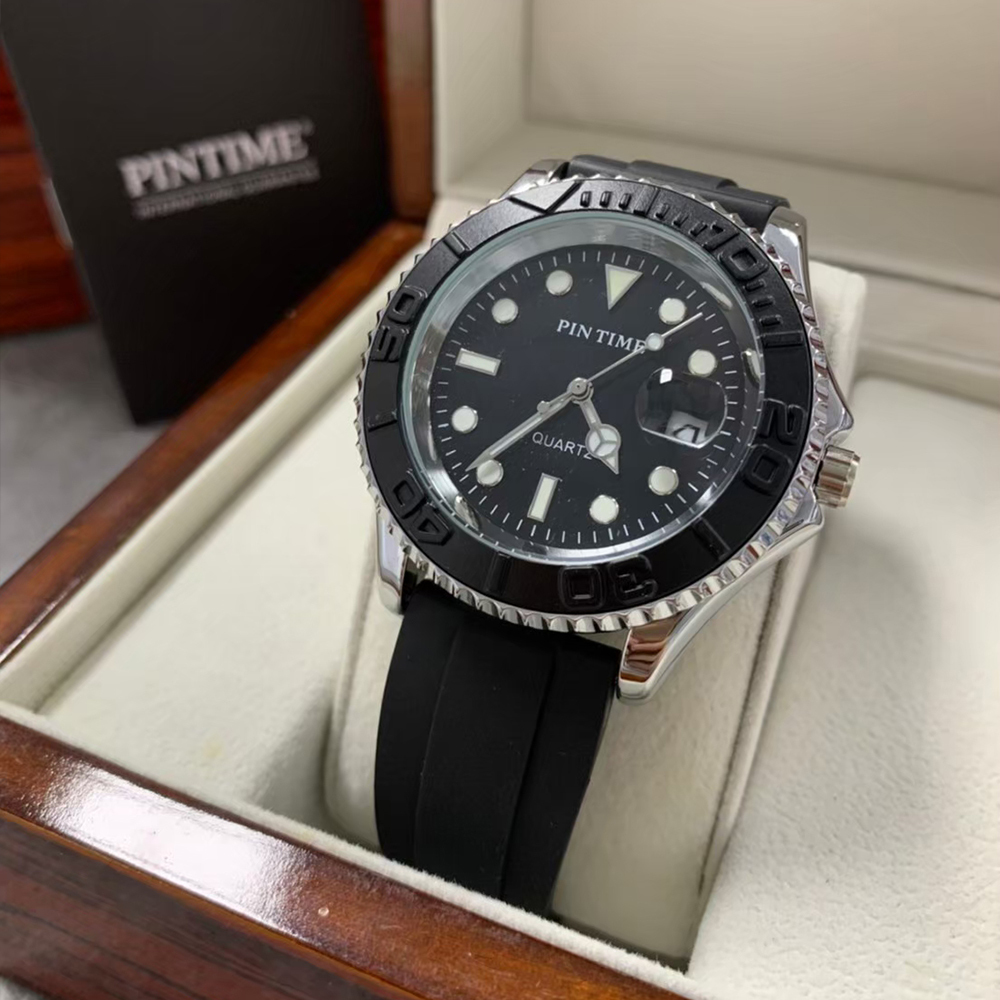 (預購)【PINTIME 保時】PIT-021*水鬼款 帶日期 親膚矽膠夜光腕錶