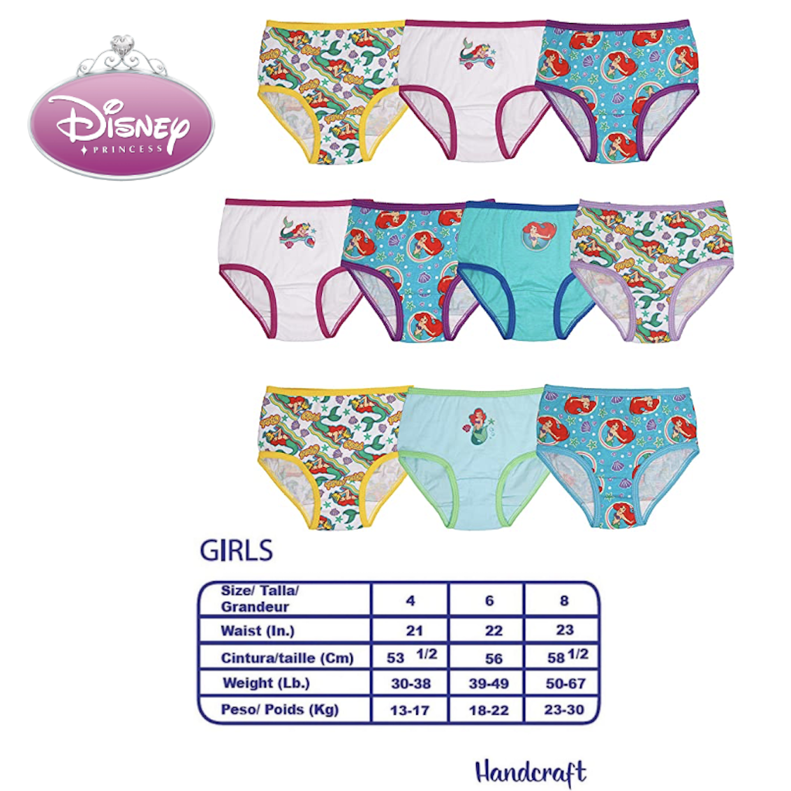 美國 Disney Princess 女童幼童內褲 (10 枚入) - Ariel