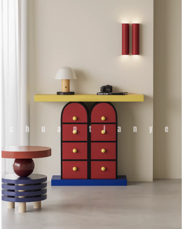 川田野 孟菲斯玄關櫃 (抽屉款式,彩色)