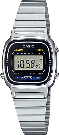 萬年鐘錶 - 卡西歐  CASIO  小錶面復古銀色電子錶 女錶 LA670WA-1  錶徑 24.6MM