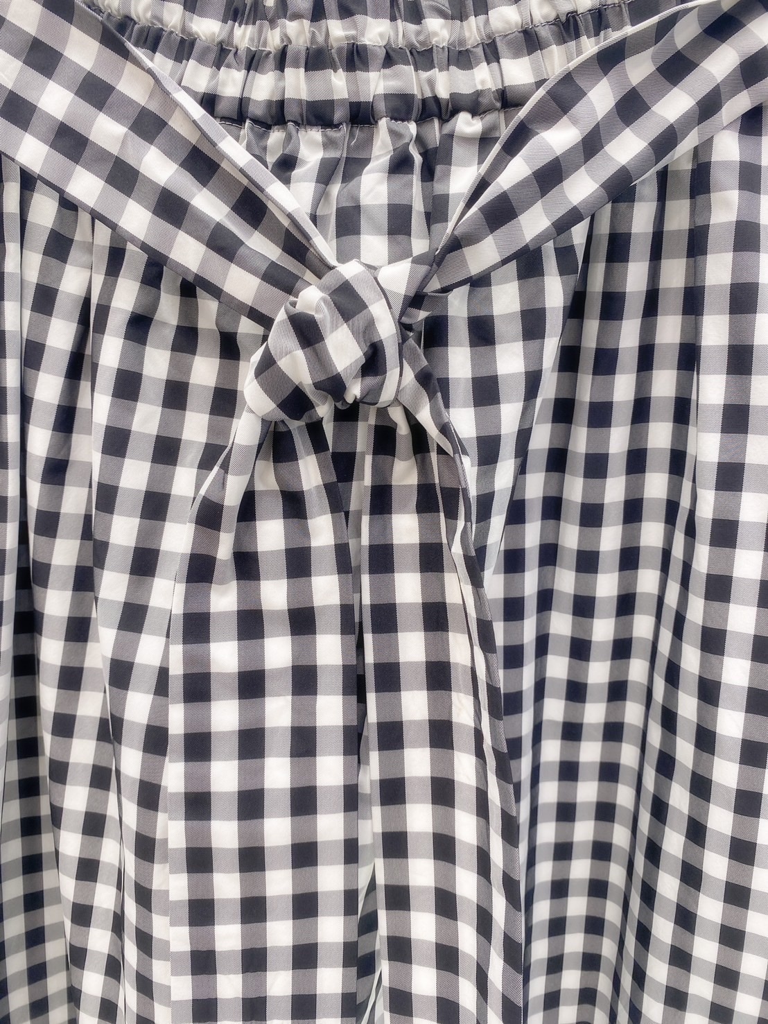 蝴蝶結格紋A字裙