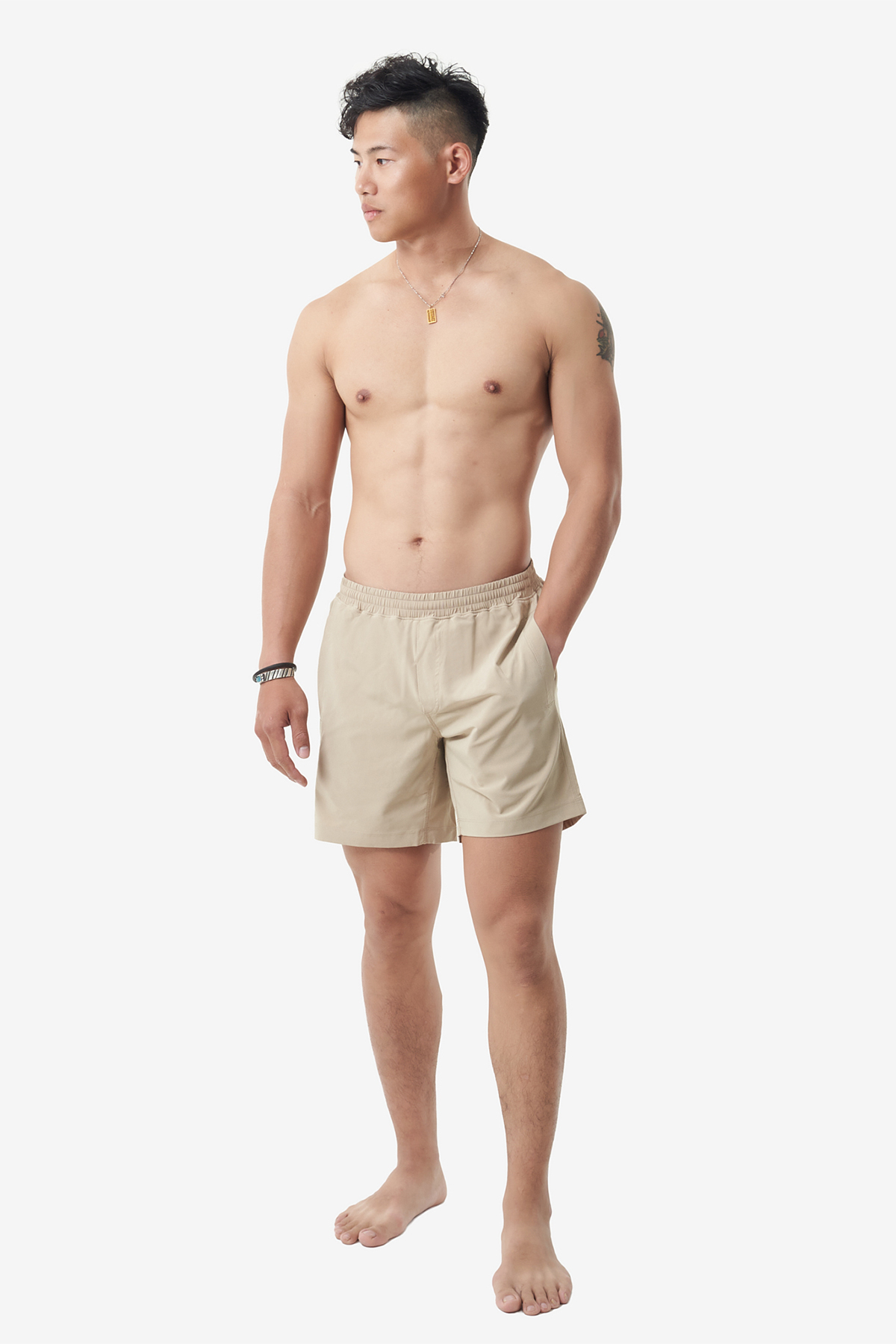 托瑪斯男運動短褲 (卡其色)