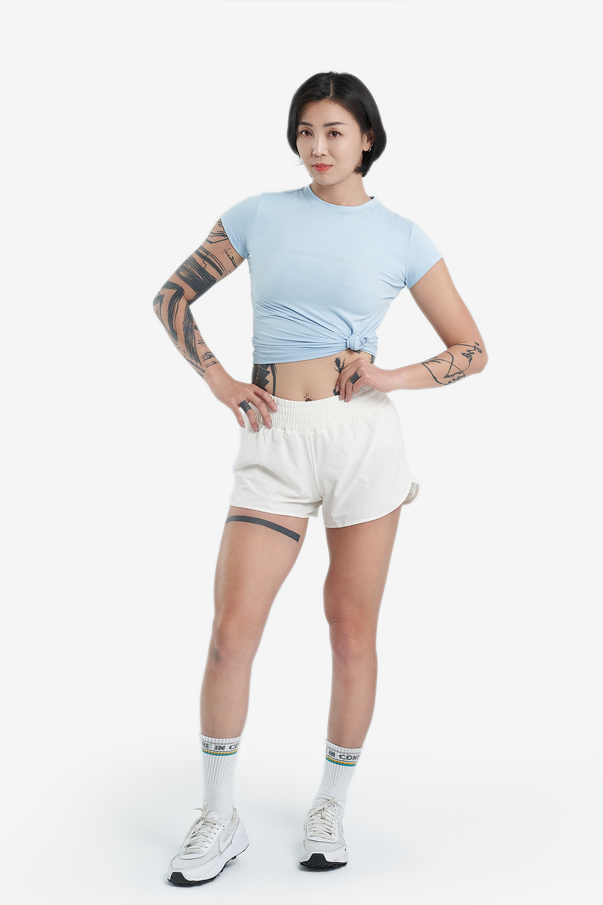 托瑪斯女運動短褲（小兔白）