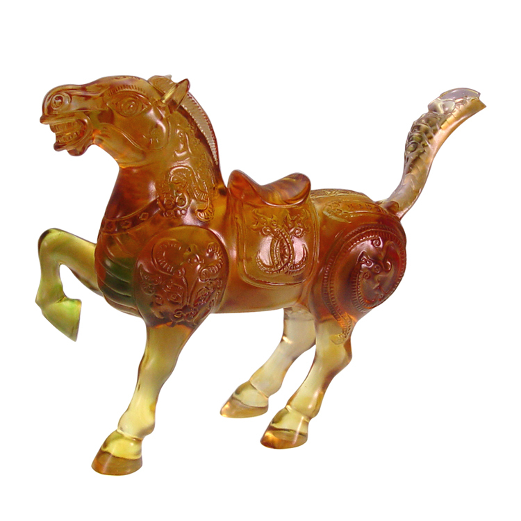鹿港窯禮品館│琉璃馬擺件 駿馬歡騰 桌面工藝品 開業開市禮品 辦公室裝飾品