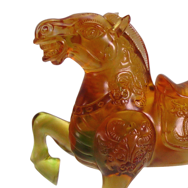 鹿港窯禮品館│琉璃馬擺件 駿馬歡騰 桌面工藝品 開業開市禮品 辦公室裝飾品